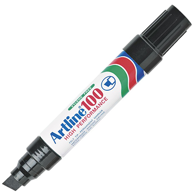 Image for ARTLINE 100 PERMANENT MARKER CHISEL 12MM BLACK from PaperChase Office National