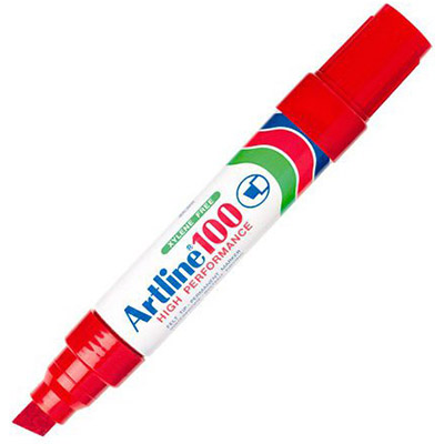 Image for ARTLINE 100 PERMANENT MARKER CHISEL 12MM RED from Office National Perth CBD