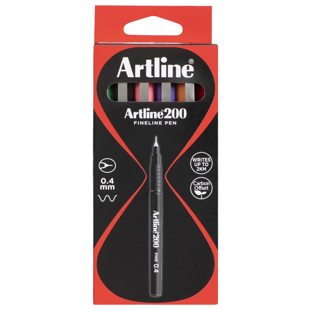 Image for ARTLINE 200 FINELINER PEN 0.4MM 8 COLOUR ASSORTED BOX 12 from PaperChase Office National