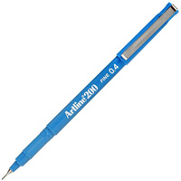 artline 200 fineliner pen 0.4mm bright light blue