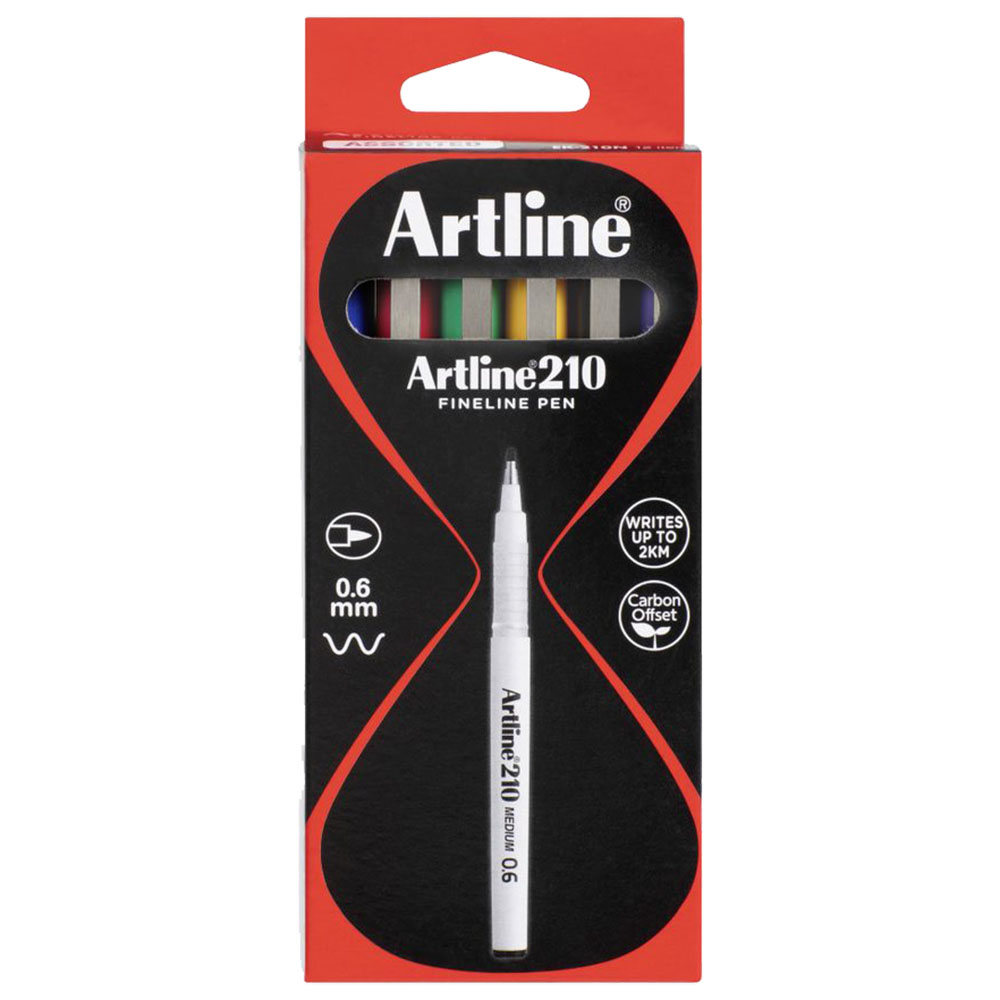 Image for ARTLINE 210 FINELINER PEN 0.6MM 8 COLOUR ASSORTED BOX 12 from PaperChase Office National