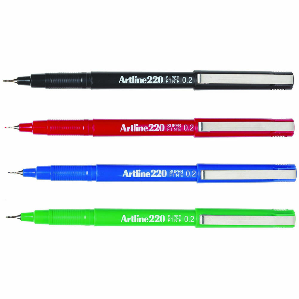 Image for ARTLINE 220 FINELINER PEN 0.2MM ASSORTED PACK 4 from Office National Perth CBD