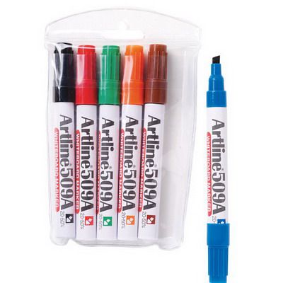 Image for ARTLINE 509A WHITEBOARD MARKER CHISEL 5MM ASSORTED WALLET 6 from Discount Office National