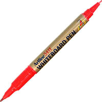 artline 541t dual nib fine whiteboard marker 0.4/1.0mm bullet red