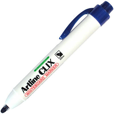 Image for ARTLINE 573 CLIX RETRACTABLE WHITEBOARD MARKER BULLET 1.5MM BLUE from Office National Barossa