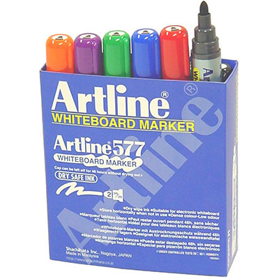 Image for ARTLINE 577 WHITEBOARD MARKER BULLET 3MM ASSORTED BOX 12 from Discount Office National