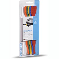 velcro brand® one-wrap® reusable ties 25 x 200mm assorted pack 5