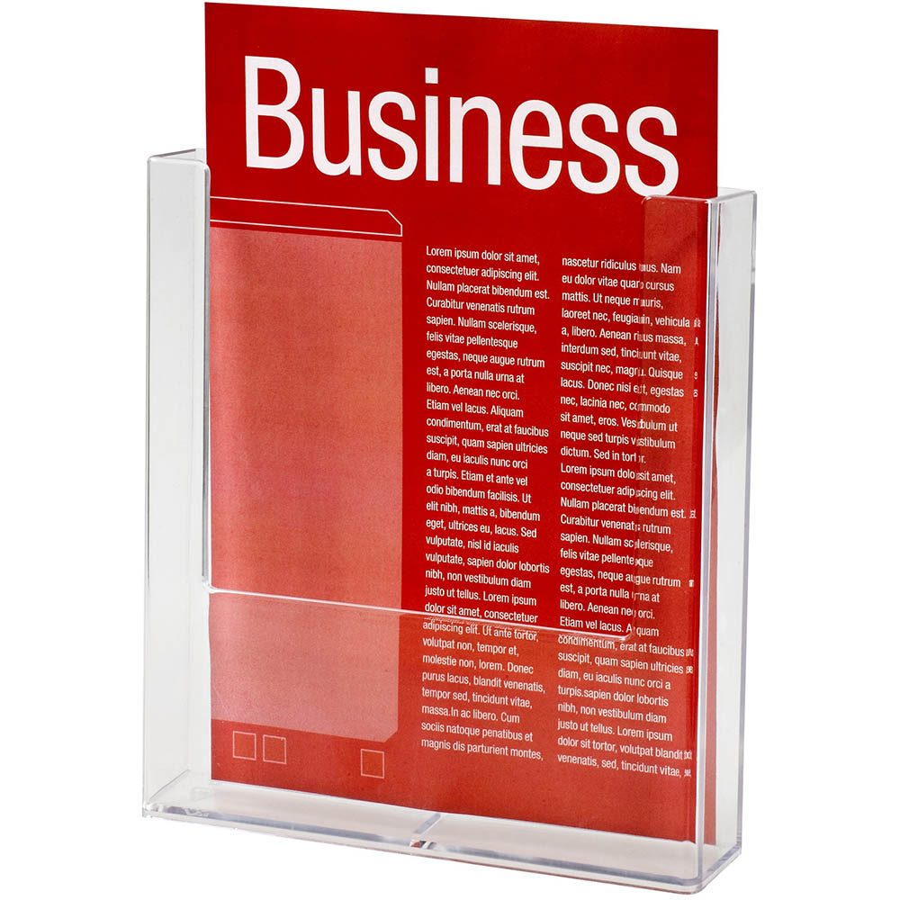 Image for ESSELTE BROCHURE HOLDER WALL MOUNT 1 TIER A4 CLEAR from Coleman's Office National
