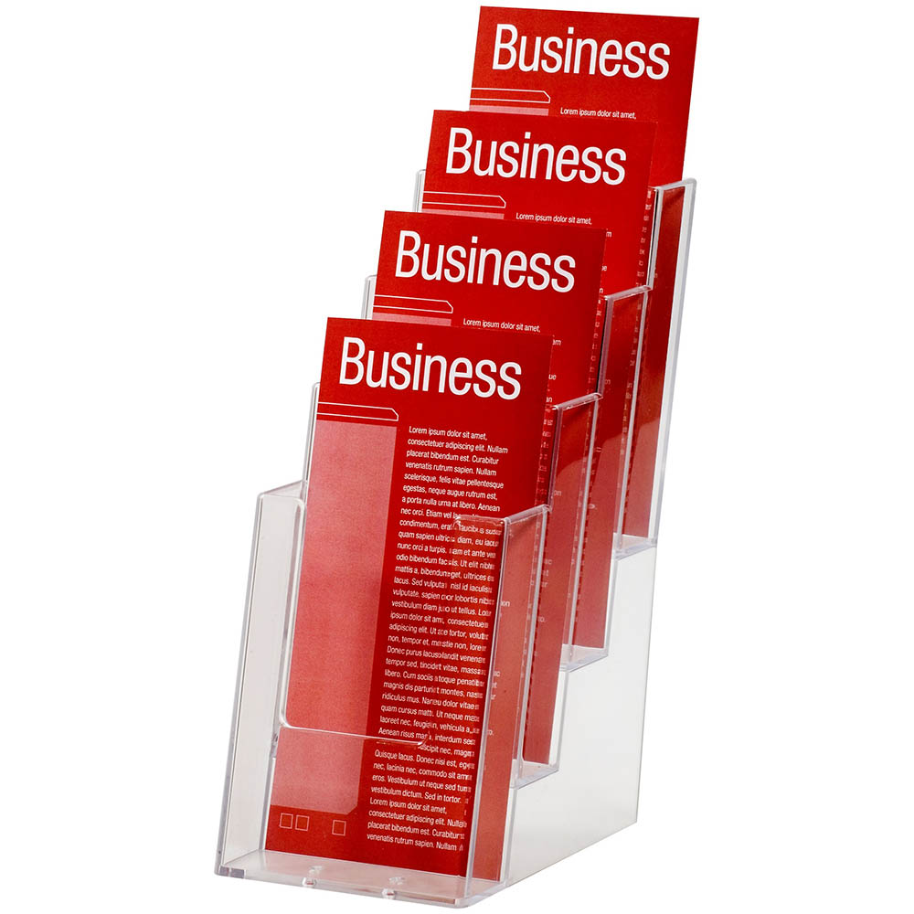 Image for ESSELTE BROCHURE HOLDER FREE-STANDING 4 TIER DL CLEAR from Discount Office National