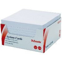 esselte ruled system cards 127 x 76mm white pack 500