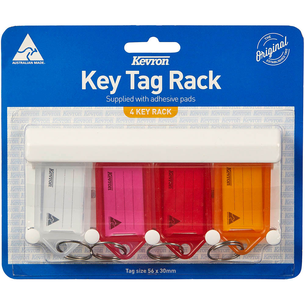 Image for KEVRON ID5 KEY TAG RACK 4 TAG ASSORTED from Office National Balcatta