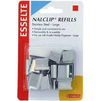 esselte nalclip refills large stainless steel pack 30
