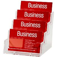 esselte business card holder landscape 4 tier clear