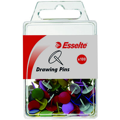 Image for ESSELTE DRAWING PINS ASSORTED PACK 100 from Aztec Office National