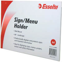 esselte sign / menu holder wall mount landscape a4 clear