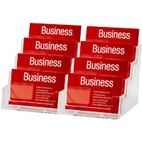esselte business card holder landscape 4 tier 8 pocket clear