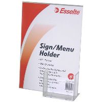 esselte sign / menu holder slanted portrait a4 with attached dl pocket