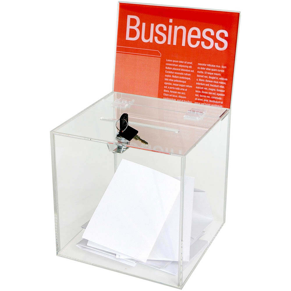 Image for ESSELTE BALLOT BOX LOCKABLE LARGE CLEAR from Office National Hobart