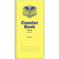 spirax 543 counter book spiral bound side open feint ruled 120 page 297 x 135mm