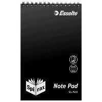 spirax p563 reporters notebook 8mm ruled top open 200 x 127mm 100 page black