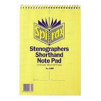 spirax 566a stenographer shorthand note pad spiral bound top open 200 page 225 x 152mm