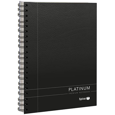 Image for SPIRAX 400 PLATINUM NOTEBOOK SPIRAL BOUND 200 PAGE A4 BLACK from Office National