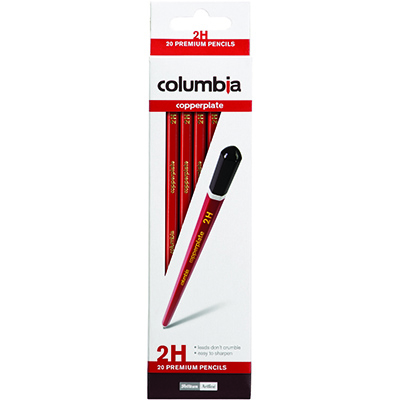 Image for COLUMBIA COPPERPLATE HEXAGONAL PENCIL 2H BOX 20 from Angletons Office National