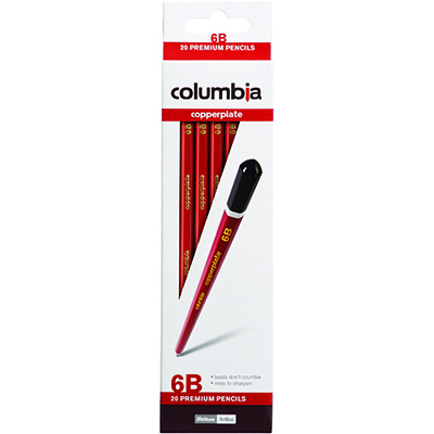 Image for COLUMBIA COPPERPLATE HEXAGONAL PENCIL 6B BOX 20 from PaperChase Office National