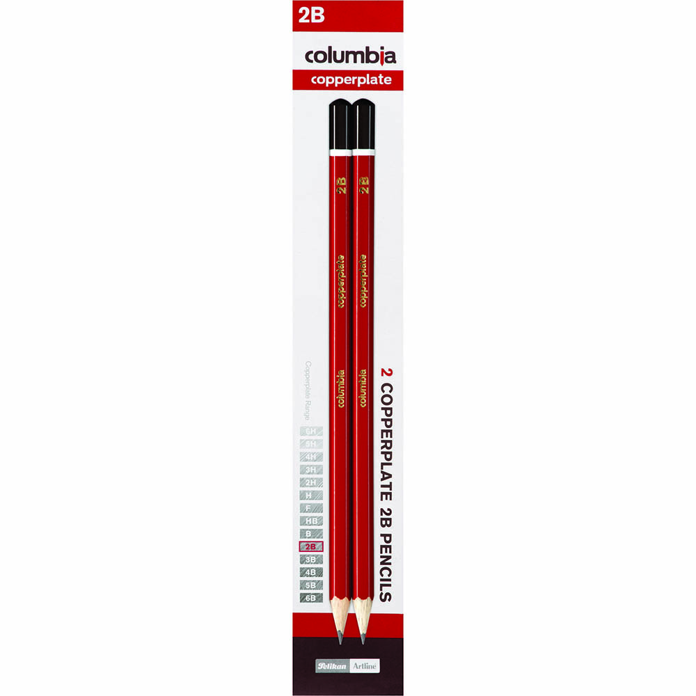 Image for COLUMBIA COPPERPLATE HEXAGONAL PENCIL 2B PACK 2 from Surry Office National