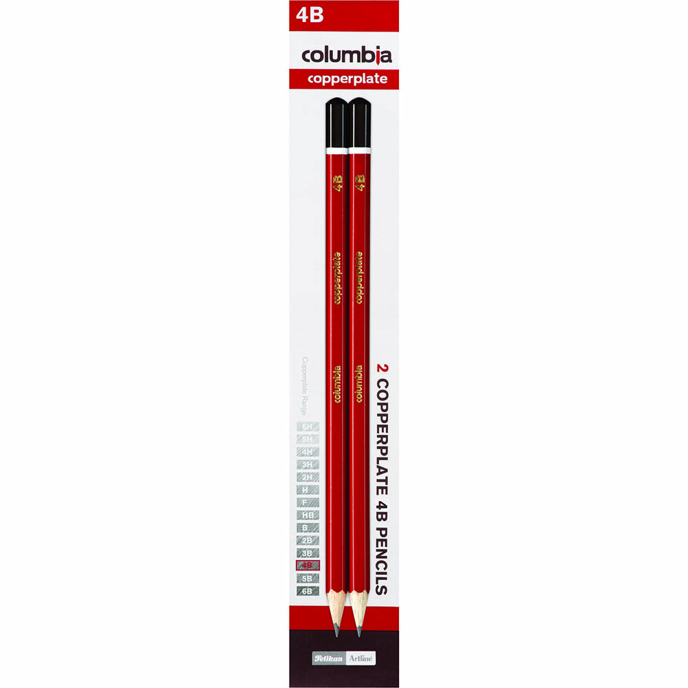 Image for COLUMBIA COPPERPLATE HEXAGONAL PENCIL 4B PACK 2 from Office National Hobart