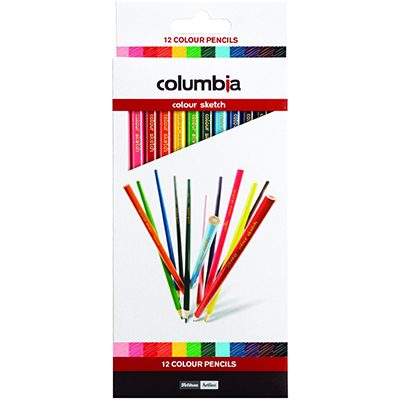 Image for COLUMBIA COLOURSKETCH COLOURED PENCILS ASSORTED PACK 12 from Our Town & Country Office National