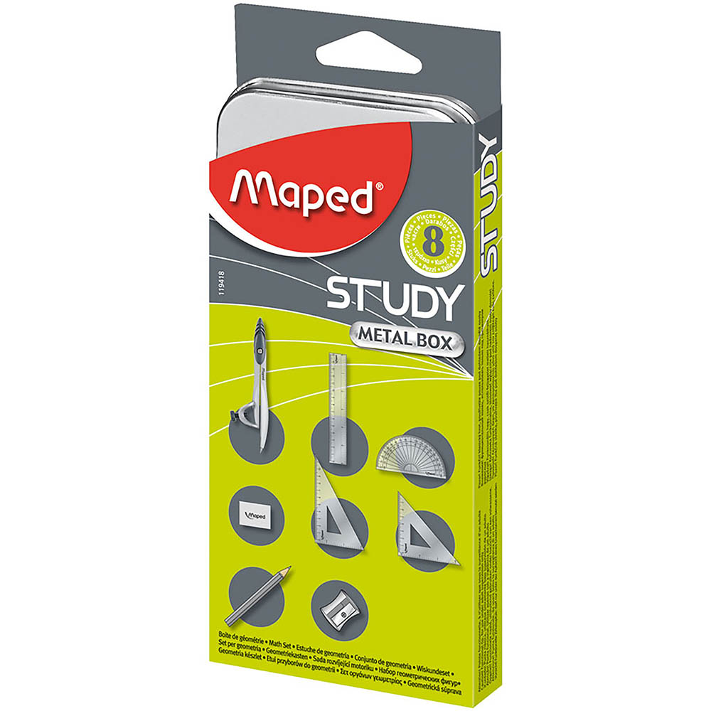Image for MAPED STUDY MATH SET 8 PIECE from Emerald Office Supplies Office National
