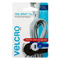 velcro brand® one-wrap® cable ties assorted colour/size pack 3