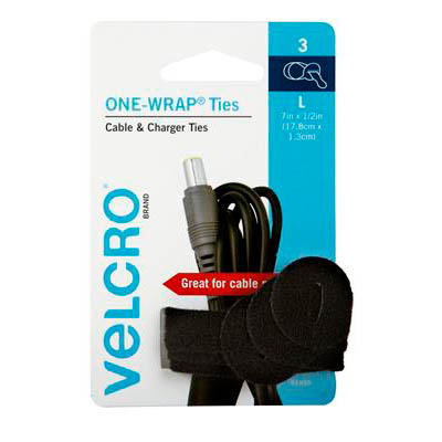 Image for VELCRO BRAND® ONE-WRAP® CABLE TIES 178MM BLACK PACK 3 from Two Bays Office National