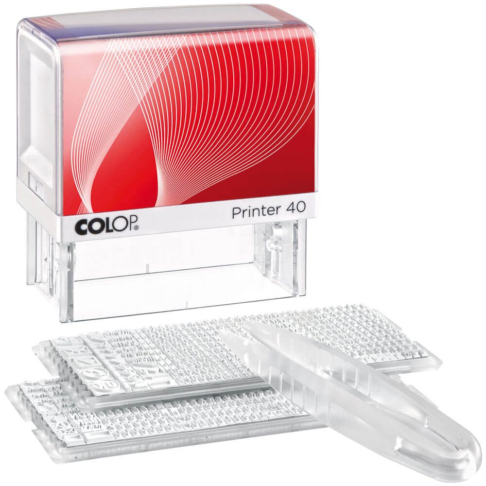 Image for COLOP P40 PRINTER DO-IT-YOURSELF SELF-INKING STAMP SET 2.5MM/3.5MM BLACK from Express Office National