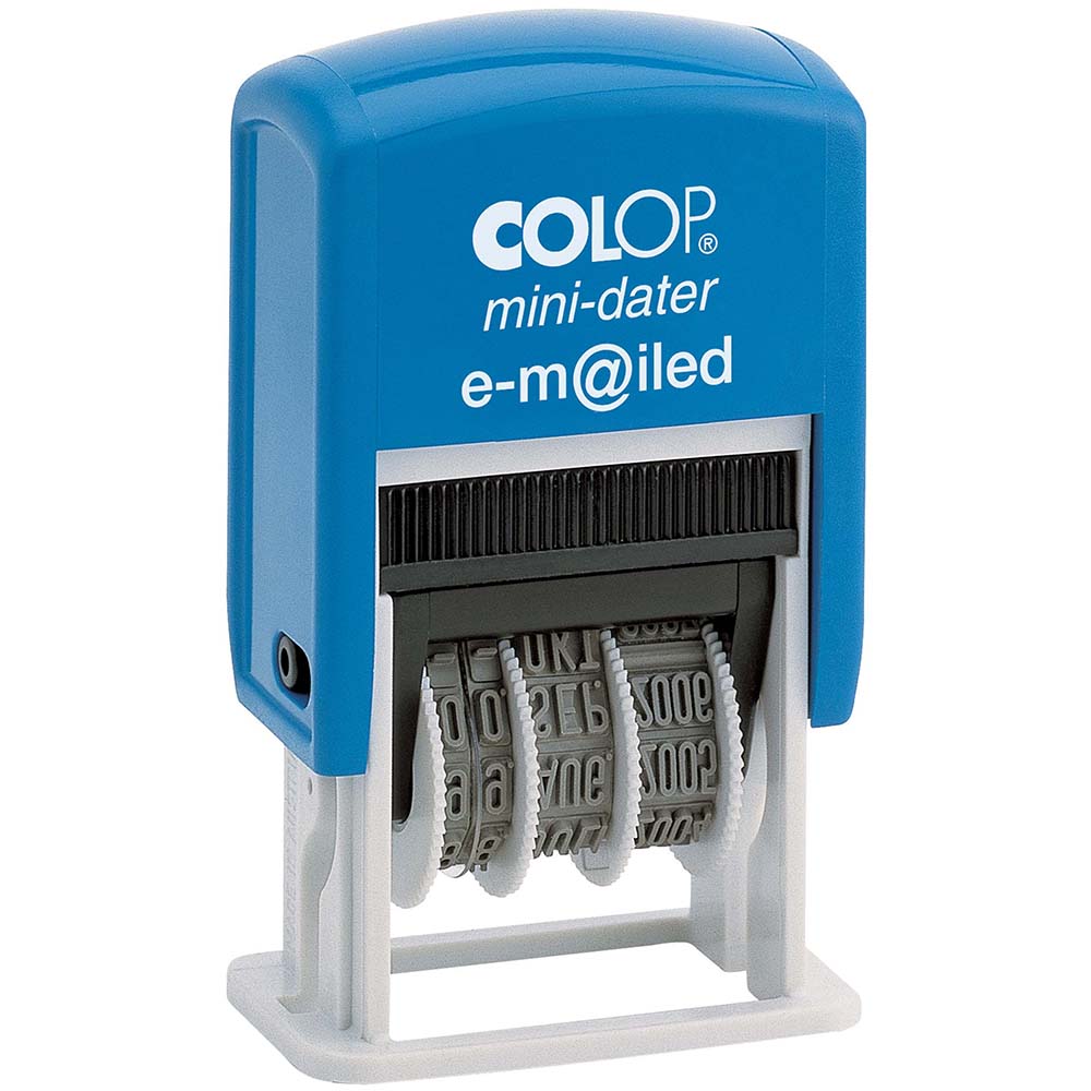 Image for COLOP S160/L4B MINI-DATER PRINTER SELF-INKING STAMP EMAILED 4MM RED/BLUE from Office National Manstat