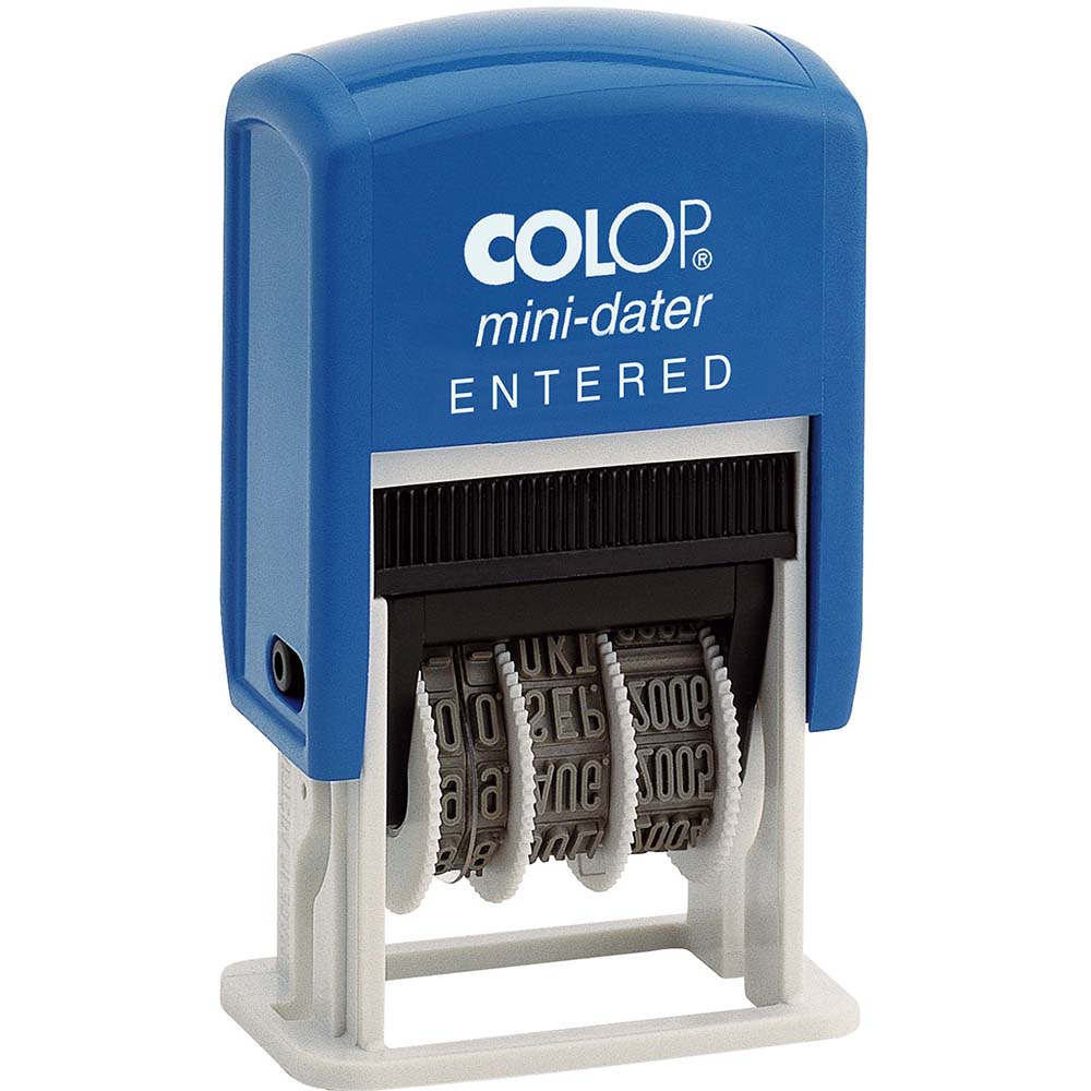 Image for COLOP S160/L5 MINI-DATER PRINTER SELF-INKING STAMP ENTERED 4MM RED/BLUE from Chris Humphrey Office National