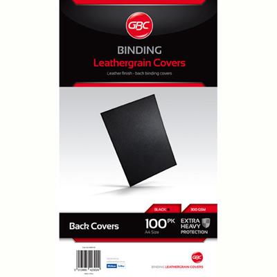 Image for GBC IBICO BINDING COVER LEATHERGRAIN 300GSM A4 BLACK PACK 100 from Office National Barossa