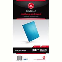 gbc ibico binding cover leathergrain 300gsm a4 blue pack 100