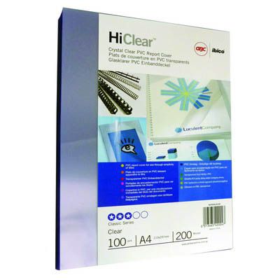 Image for GBC IBICO BINDING COVER 200 MICRON A4 CLEAR PACK 100 from PaperChase Office National