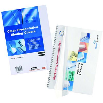 Image for GBC IBICO BINDING COVER 200 MICRON A4 CLEAR PACK 200 from Surry Office National