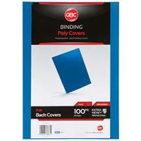 gbc ibico polycover binding cover 300 micron a4 blue pack 100