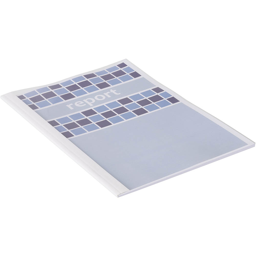 Image for GBC THERMAL BINDING COVER 1.5MM A4 WHITE BACK / CLEAR FRONT PACK 25 from OFFICE NATIONAL CANNING VALE
