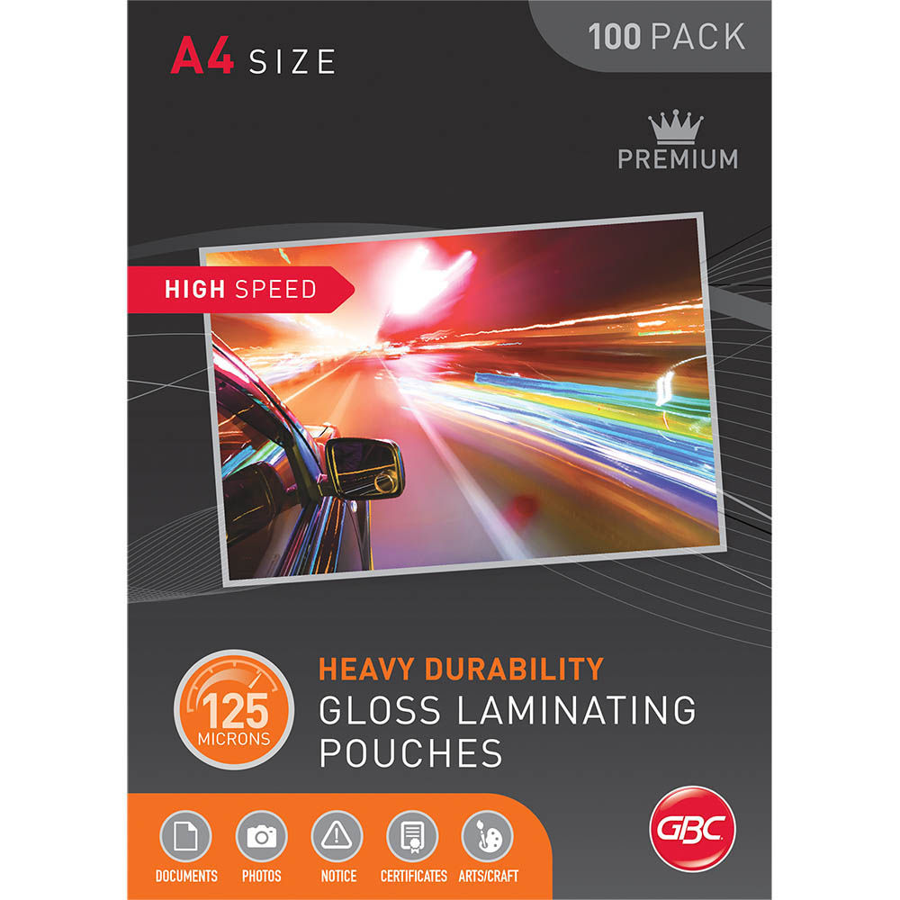 Image for GBC IBICO HIGH SPEED LAMINATOR POUCH 125 MICRON A4 CLEAR PACK 100 from OFFICE NATIONAL CANNING VALE
