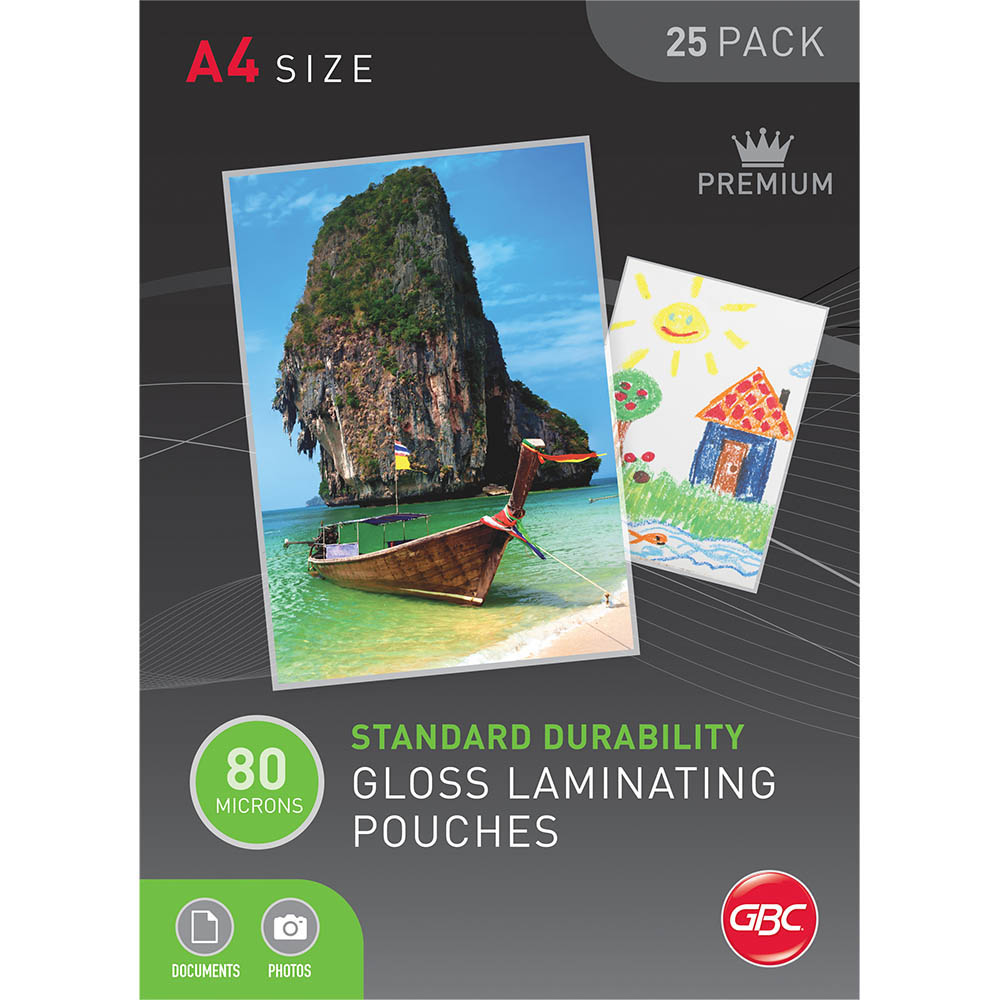 Image for GBC LAMINATING POUCH 80 MICRON A4 CLEAR PACK 25 from Complete Stationery Office National (Devonport & Burnie)