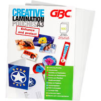 creative laminating pouch 80 micron a3 clear pack 100