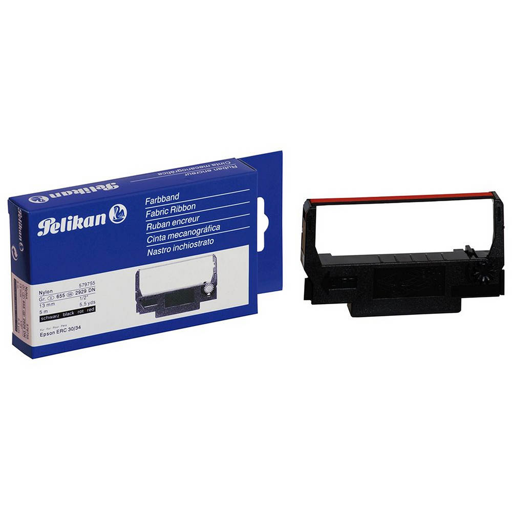 Image for PELIKAN COMPATIBLE EPSON ERC34/38 PRINTER RIBBON BLACK/RED from Office National Perth CBD