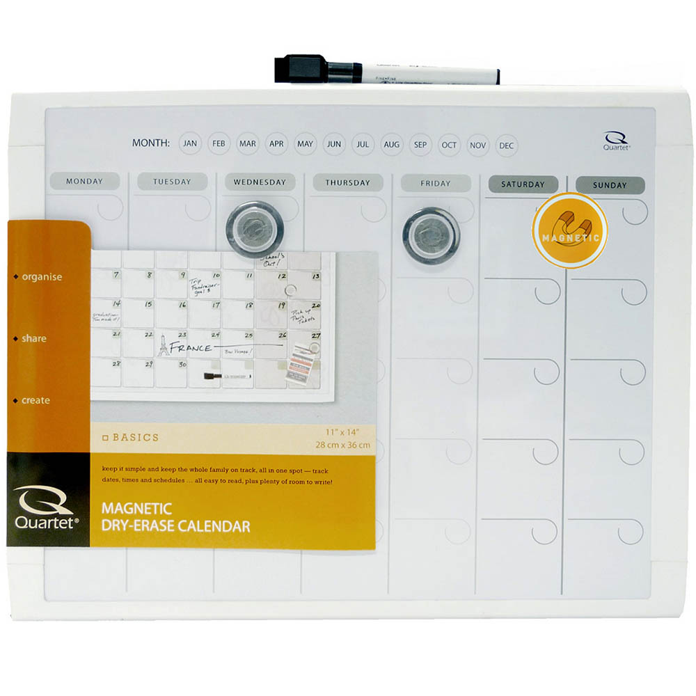 Image for QUARTET BASICS CALENDAR BOARD 280 X 360MM WHITE FRAME from Absolute MBA Office National