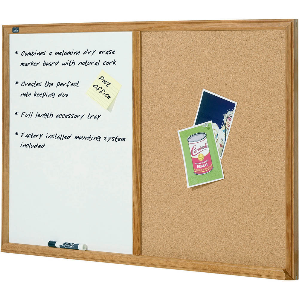 Image for QUARTET COMBINATION BOARD OAK FRAME 900 X 1200MM WHITE/OAK from Office National ONE Solution Business Supplies