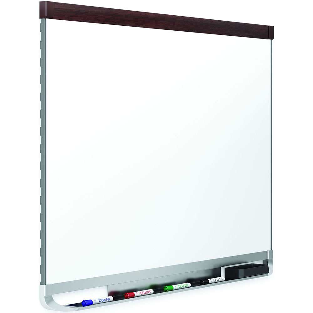 Image for QUARTET PRESTIGE-2 WHITEBOARD MAGNETIC 895 X 635MM MAHOGANY FRAME from Surry Office National
